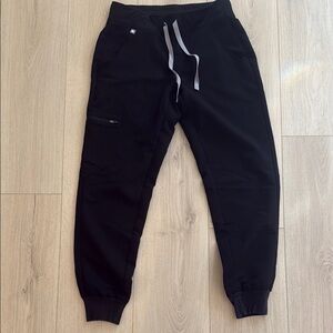Figs Black tech Jogger Pants with Drawstring